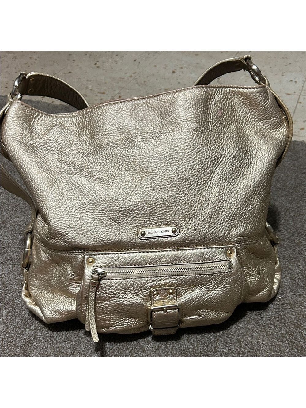 Michael Kors Metallic Gold Pebbled Leather Shoulder Bag